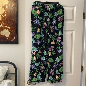 Wide Leg Floral Print Pants
